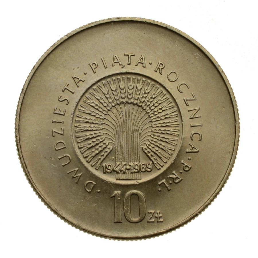 10 zlotych 1969 r. - Dwudziesta piata rocznica PRL (M187)
