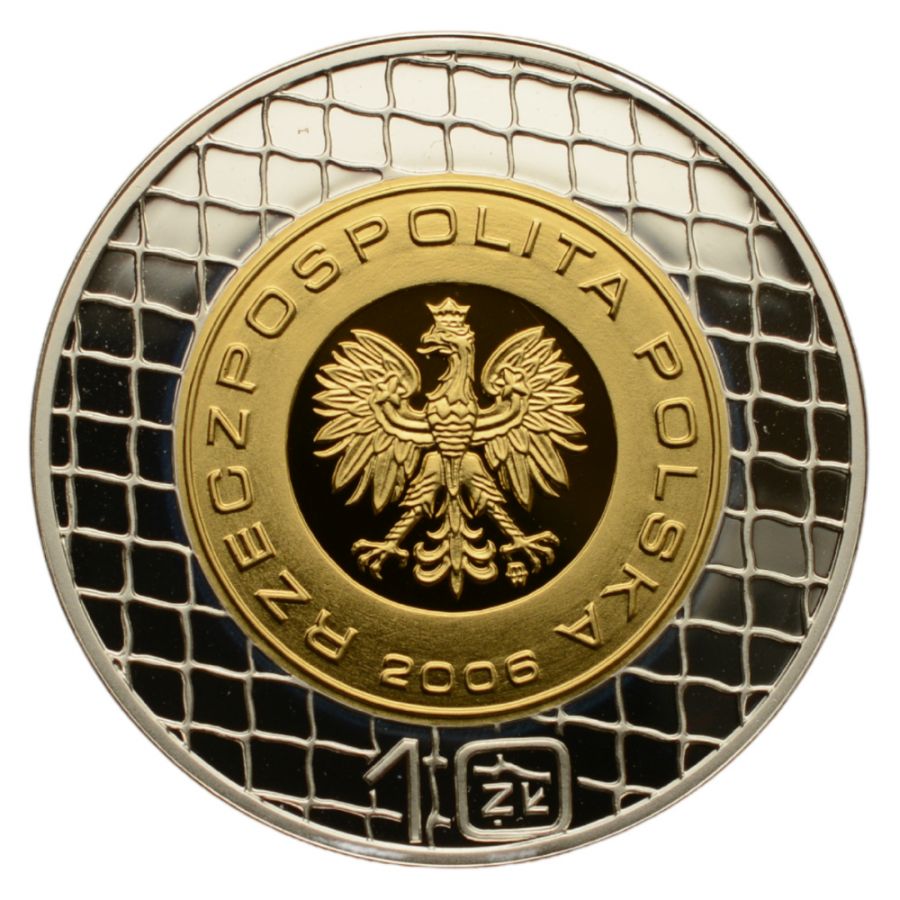10 zlotych - Mistrzostwa Swiata w Pilce Noznej - Niemcy 2006 (platerowana)