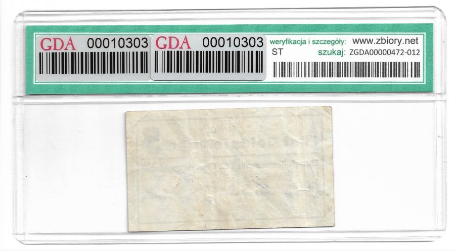 Wolne Miasto Gdansk - Gdanscy Kupcy Kolonialni - 5 Goldfenigуw 1923 r. - Ocena GDA 30 (K08)