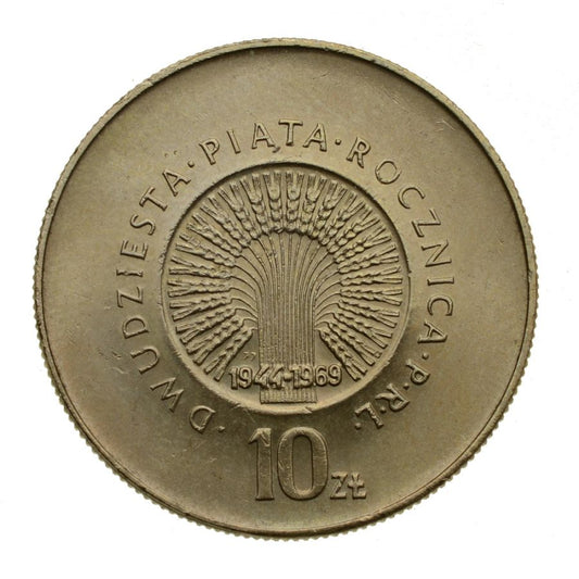 10 zlotych 1969 r. - Dwudziesta piata rocznica PRL (M187)