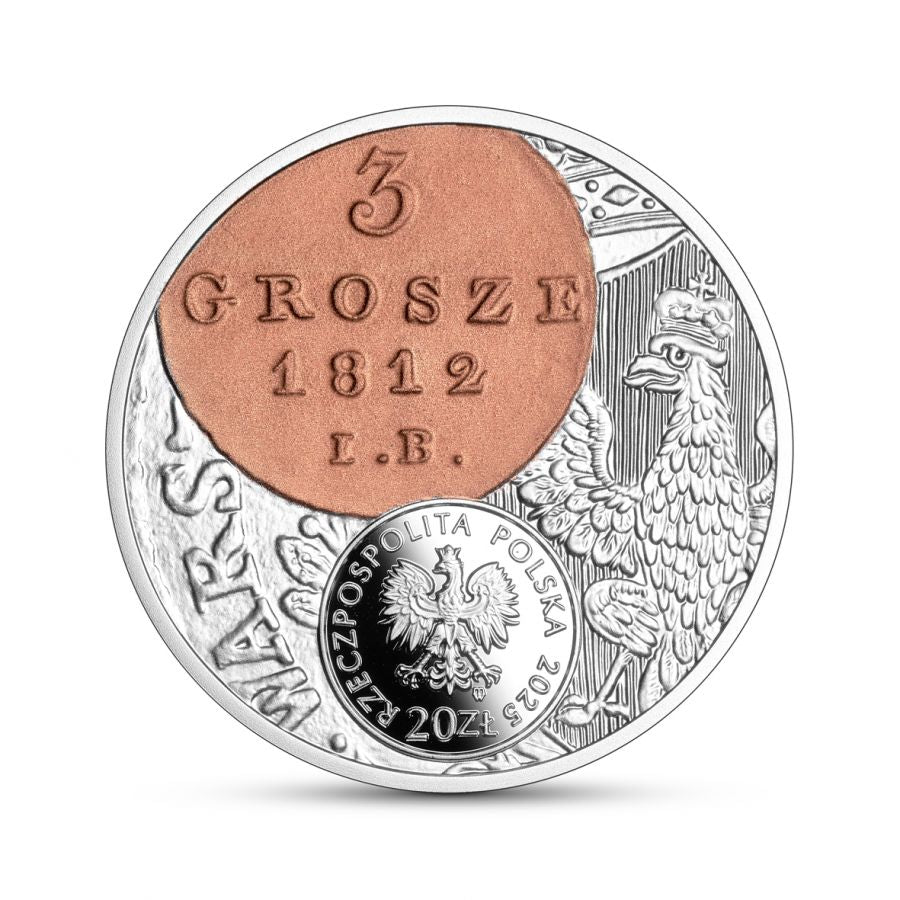 20 zlotych - Historia Monety Polskiej - 3 grosze Ksiestwa Warszawskiego
