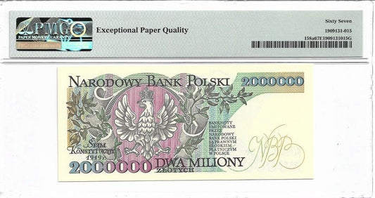 2000000 zlotych 1992 r. - Ignacy Jan Paderewski - Serie A (z sprawdzenia) - PMG 67 EPQ
