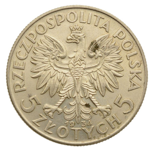 5 zlotych 1934 r. - Glowa Kobiety